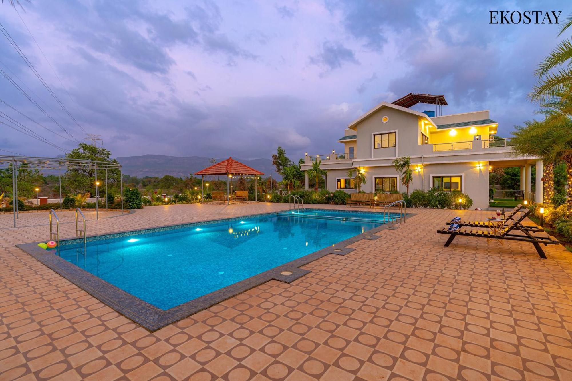 Ekostay Gold Palm Estate I Cricket Turf I Rain Dance I 2 Acre Property Karjat Exterior photo