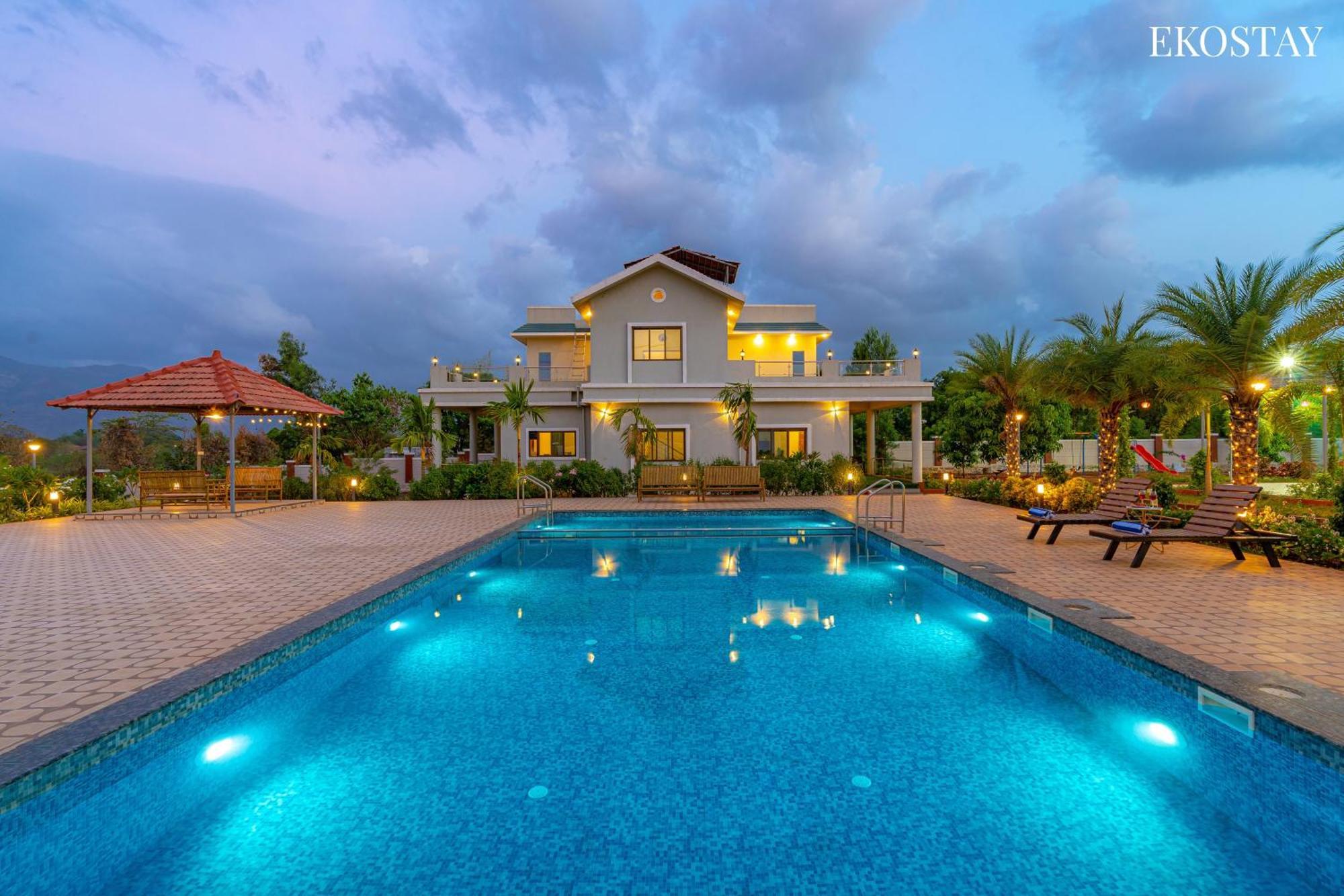 Ekostay Gold Palm Estate I Cricket Turf I Rain Dance I 2 Acre Property Karjat Exterior photo